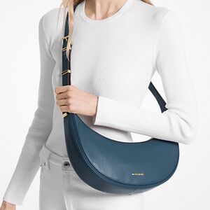 MK Avra Medium Leather Crossbody Bag NWT